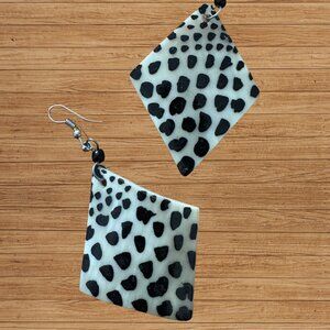 "The Pendo Diamond" – Handcrafted African Horn Earrings from Kenya